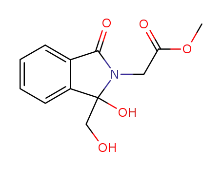 Molecular Structure of 100166-97-0 ((1-Hydroxy-1-hydroxymethyl-3-oxo-1,3-dihydro-isoindol-2-yl)-acetic acid methyl ester)