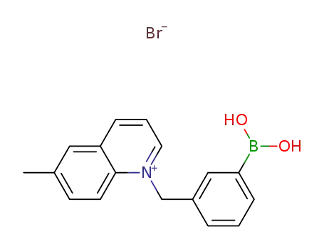 Molecular Structure of 784146-23-2 (Quinolinium, 1-[(3-boronophenyl)methyl]-6-methyl-, bromide)