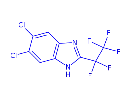 Molecular Structure of 102516-93-8 (5,6-dichloro-2-(pentafluoroethyl)-1H-benzimidazole)
