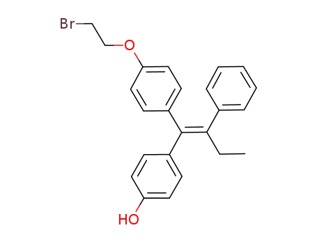 Molecular Structure of 141776-98-9 (Phenol, 4-[(1Z)-1-[4-(2-bromoethoxy)phenyl]-2-phenyl-1-butenyl]-)