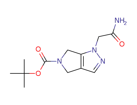Molecular Structure of 1270029-91-8 (tert-Butyl 1-(2-amino-2-oxoethyl)-4,6-dihydropyrrolo[3,4-c]pyrazole-5(1H)-carboxylate)