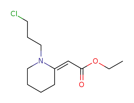 Molecular Structure of 113200-96-7 (Acetic acid, [1-(3-chloropropyl)-2-piperidinylidene]-, ethyl ester, (E)-)
