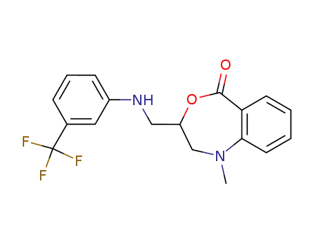 Molecular Structure of 55212-26-5 (1-methyl-3-(3-trifluoromethyl-anilinomethyl)-2,3-dihydro-1<i>H</i>-benzo[<i>e</i>][1,4]oxazepin-5-one)