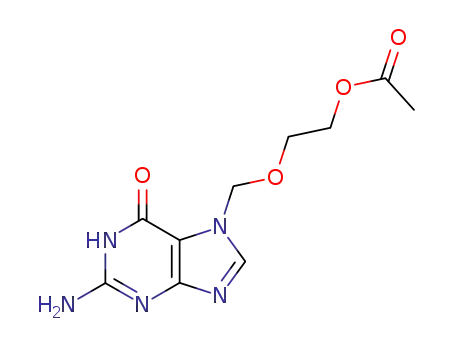 Molecular Structure of 102728-66-5 (6H-Purin-6-one, 7-[[2-(acetyloxy)ethoxy]methyl]-2-amino-1,7-dihydro-)