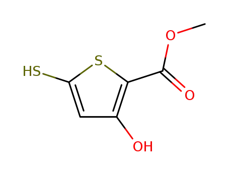Molecular Structure of 104340-92-3 (2-Thiophenecarboxylic acid, 3-hydroxy-5-mercapto-, methyl ester)