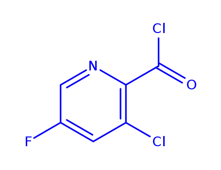 Molecular Structure of 128073-08-5 (2-Pyridinecarbonylchloride,3-chloro-5-fluoro-(9CI))