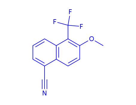 Molecular Structure of 103604-49-5 (1-CYANO-6-METHOXY-5-(TRIFLUOROMETHYL)NAPHTHALENE)
