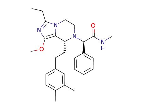 Molecular Structure of 1036401-99-6 (Imidazo[1,5-a]pyrazine-7(8H)-acetamide, 8-[2-(3,4-dimethylphenyl)ethyl]-3-ethyl-5,6-dihydro-1-methoxy-N-methyl-α-phenyl-, (αR,8R)-)
