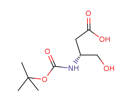 Molecular Structure of 749208-35-3 (Butanoic acid, 3-[[(1,1-dimethylethoxy)carbonyl]amino]-4-hydroxy-, (3R)- (9CI))