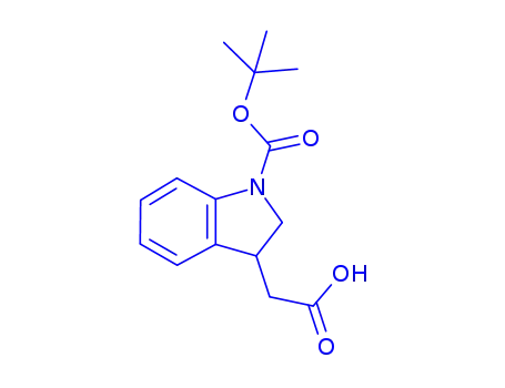 Molecular Structure of 1321843-22-4 ((-)-(1-tert-butoxycarbonyl-2,3-dihydro-1H-indol-3-yl)acetic acid)