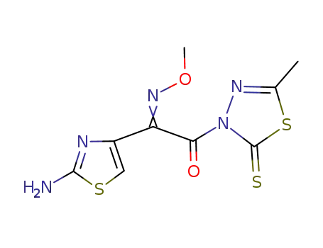 1-(2-Amino-thiazol-4-yl)-2-(5-methyl-2-thioxo-[1,3,4]thiadiazol-3-yl)-ethane-1,2-dione 1-(O-methyl-oxime)
