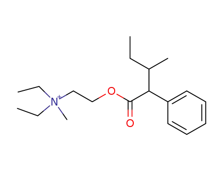 Molecular Structure of 16376-74-2 (Ammonium, diethyl(2-hydroxyethyl)methyl-, 3-methyl-2-phenylvalerate (ester) (8CI))