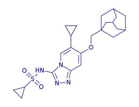 Molecular Structure of 1629063-81-5 (N-(7-(adamantan-1-ylmethoxy)-6-ethyl-[1,2,4]triazolo[4,3-a]pyridin-3-yl)cyclopropanesulfonamide)