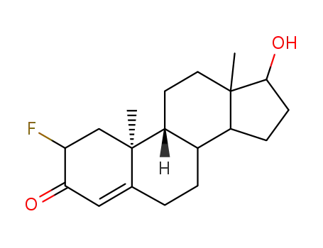 Molecular Structure of 1649-24-7 (2-fluoro-17-hydroxy-10,13-dimethyl-1,2,6,7,8,9,11,12,14,15,16,17-dodec ahydrocyclopenta[a]phenanthren-3-one)