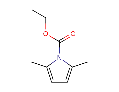 Molecular Structure of 76473-34-2 (2,5-dimethyl-pyrrole-1-carboxylic acid ethyl ester)