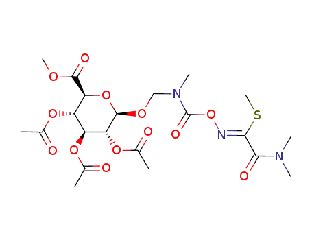 Molecular Structure of 164031-87-2 (Methyl 1-{N-methyl-N-[N-(N,N-iminoxycarbonyldimethylcarbamoyl(thiomethyl)methylene)iminoxycarbonyl]-aminomethoxy}-2,3,4-tri-O-acetyl-β-D-glucopyranosiduronate)