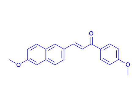 Molecular Structure of 1319718-64-3 (3<i>t</i>-(6-methoxy-[2]naphthyl)-1-(4-methoxy-phenyl)-propenone)