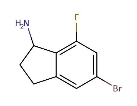 Molecular Structure of 1337745-23-9 (5-BROMO-7-FLUORO-2,3-DIHYDRO-1H-INDEN-1-AMINE)
