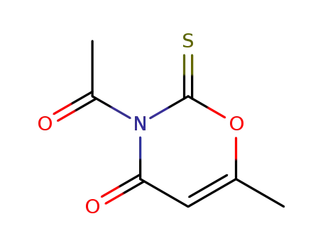 Molecular Structure of 93700-33-5 (4H-1,3-Oxazin-4-one, 3-acetyl-2,3-dihydro-6-methyl-2-thioxo-)