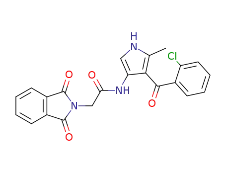 Molecular Structure of 57435-98-0 (2H-Isoindole-2-acetamide,
N-[4-(2-chlorobenzoyl)-5-methyl-1H-pyrrol-3-yl]-1,3-dihydro-1,3-dioxo-)