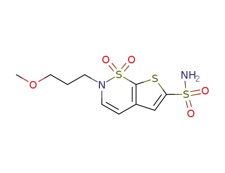 Molecular Structure of 171273-35-1 (2-(3-methoxypropyl)-2H-thieno[3,2-e]-1,2-thiazine-6-sulfonamine 1,1-dioxide)