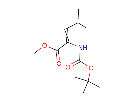Molecular Structure of 63096-25-3 (2-Pentenoic acid, 2-[[(1,1-dimethylethoxy)carbonyl]amino]-4-methyl-,
methyl ester)