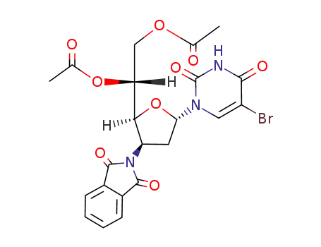 5-bromo-1-[5,6-di-O-acetyl-2,3-dideoxy-3-(1,3-dioxo-1,3-dihydro-2H-isoindol-2-yl)-alpha-D-arabino-hexofuranosyl]pyrimidine-2,4(1H,3H)-dione