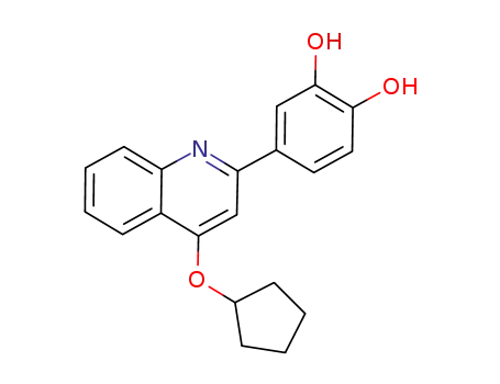 Molecular Structure of 1353224-53-9 (4-(4-(cyclopentyloxy)quinolin-2-yl)benzene-1,2-diol)