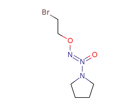 Molecular Structure of 191083-57-5 (O<sup>2</sup>-(2-bromoethyl) 1-(pyrrolidin-1-yl)diazen-1-ium-1,2-diolate)