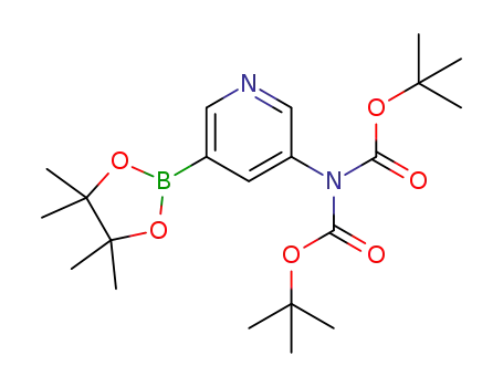 Molecular Structure of 1032758-79-4 (5-(4,4,5,5-tetramethyl-1,3,2-dioxaborolan-2-yl)-3-(N,N-bis-boc-amino)pyridine)