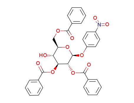 (4-nitro-phenyl)-(<i>O</i><sup>2</sup>,<i>O</i><sup>3</sup>,<i>O</i><sup>6</sup>-tribenzoyl-β-D-glucopyranoside)