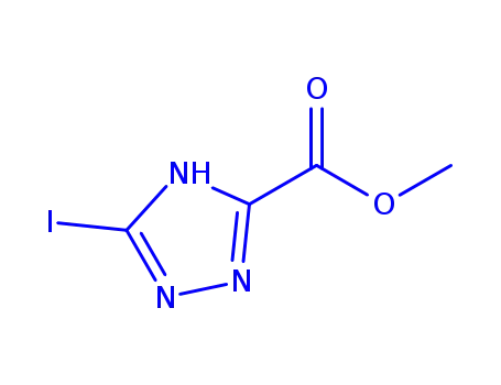 Molecular Structure of 1823887-64-4 (5-iodo-4<i>H</i>-[1,2,4]triazole-3-carboxylic acid methyl ester)