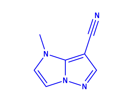 Molecular Structure of 135830-04-5 (1-methyl-1H-imidazo[1,2-b]pyrazole-7-carbonitrile(SALTDATA: FREE))