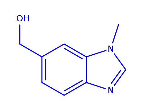 Molecular Structure of 181867-18-5 (1H-Benzimidazole-6-methanol,1-methyl-(9CI))