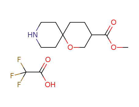 Molecular Structure of 1356386-52-1 (TFA salt of methyl 1-oxa-9-azaspiro[5.5]undecane-3-carboxylate)