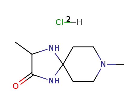 Molecular Structure of 125375-09-9 (1,4,8-Triazaspiro[4.5]decan-2-one, 3,8-dimethyl-, monohydrochloride)