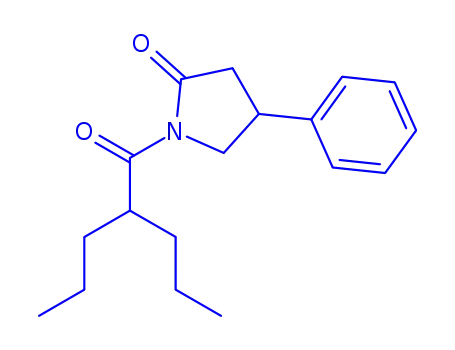 Molecular Structure of 137427-76-0 (2-Pyrrolidinone, 1-(1-oxo-2-propylpentyl)-4-phenyl-)