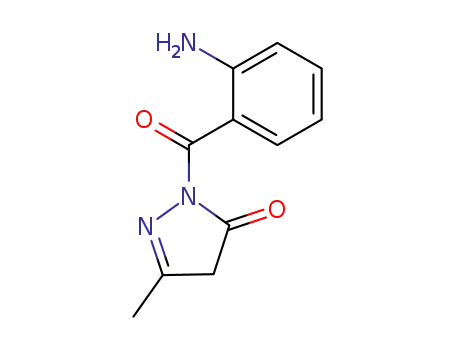Molecular Structure of 75304-86-8 (3H-Pyrazol-3-one, 2-(2-aminobenzoyl)-2,4-dihydro-5-methyl-)
