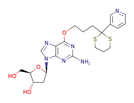Guanosine, 2'-deoxy-6-O-[3-[2-(3-pyridinyl)-1,3-dithian-2-yl]propyl]-