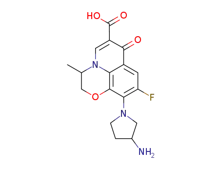 9-(3-Amino-pyrrolidin-1-yl)-8-fluoro-3-methyl-6-oxo-2,3-dihydro-6H-1-oxa-3a-aza-phenalene-5-carboxylic acid