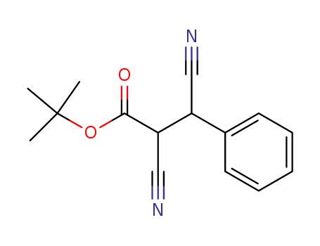 Molecular Structure of 107154-18-7 (2,3-dicyano-3-phenyl-propionic acid <i>tert</i>-butyl ester)