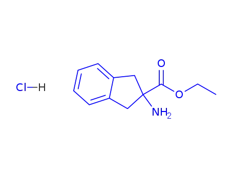 Molecular Structure of 136834-79-2 (Ethyl 2-aMino-2,3-dihydro-1H-indene-2-carboxylate HCl)