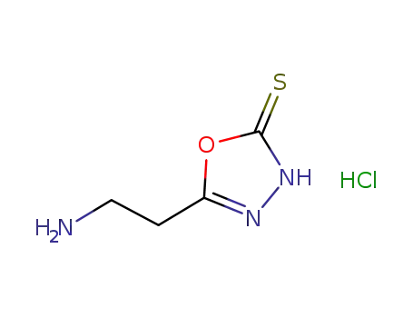 Molecular Structure of 139601-75-5 (1,3,4-Oxadiazole-2(3H)-thione, 5-(2-aminoethyl)-, monohydrochloride)