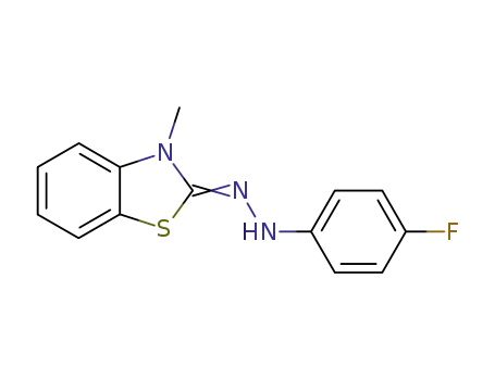 Molecular Structure of 16600-00-3 (3-methyl-3<i>H</i>-benzothiazol-2-one (4-fluoro-phenyl)-hydrazone)