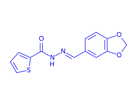 Molecular Structure of 1400815-07-7 (N'-(1,3-benzodioxol-5-ylmethylene)-2-thiophenecarbohydrazide)