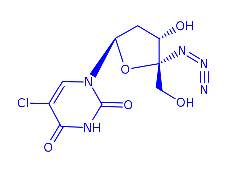 1-[(2R,4S,5R)-5-azido-4-hydroxy-5-(hydroxymethyl)tetrahydrofuran-2-yl]-5-chloropyrimidine-2,4(1H,3H)-dione (non-preferred name)