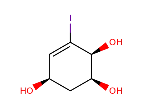 Molecular Structure of 1284306-46-2 ((-)-(1S,2S,4R)-6-iodo-cyclohex-5-ene-1,2,4-triol)
