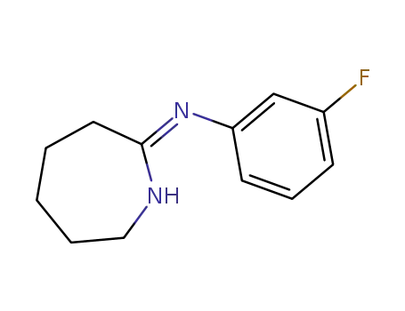 Molecular Structure of 135347-88-5 (Azepan-(2Z)-ylidene-(3-fluoro-phenyl)-amine)