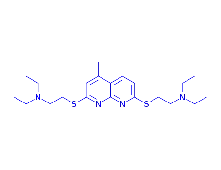 Ethanamine, 2,2-[(4-methyl-1,8-naphthyridine-2,7-diyl)bis(thio)]bis[N,N-diethyl- (9CI)