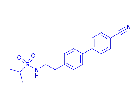 Molecular Structure of 211311-95-4 (N-(2-(4'-cyanobiphenyl-4-yl)propyl)propane-2-sulfonaMide)